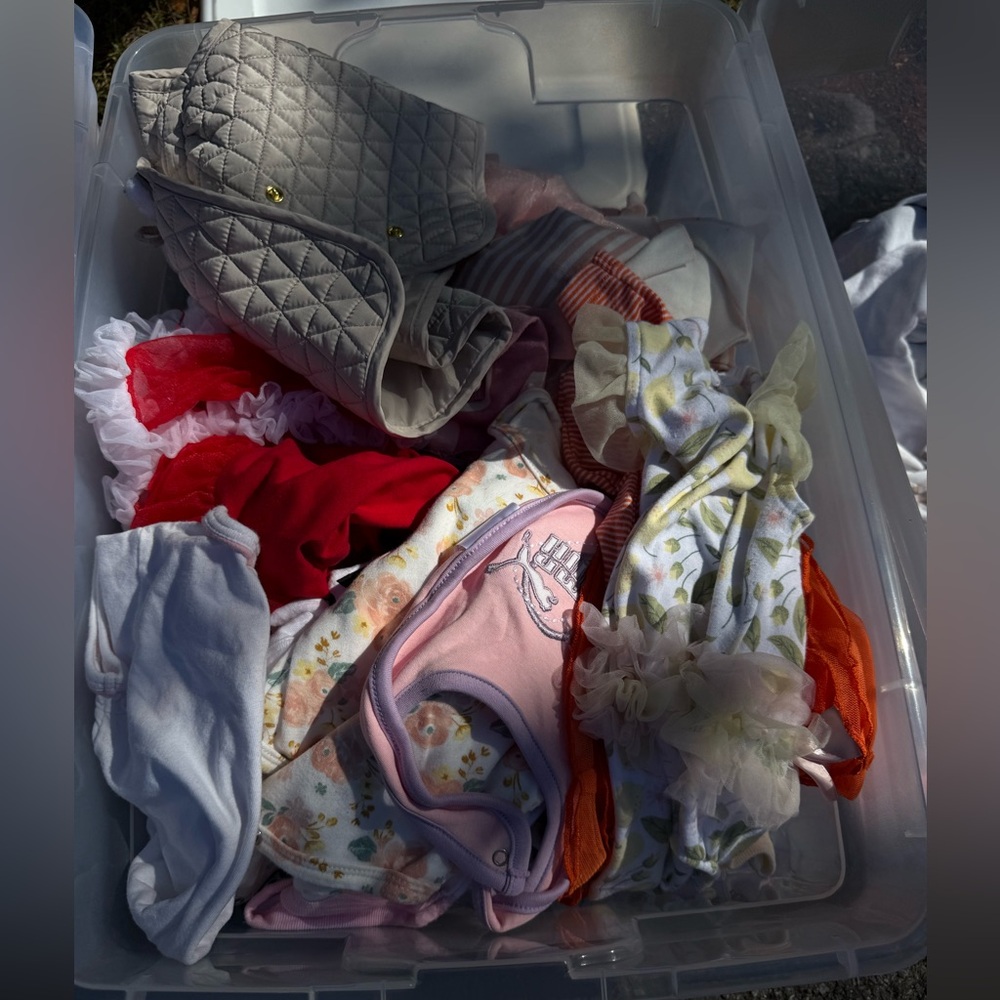 Box of Baby Girls Clothes size 6-9 month